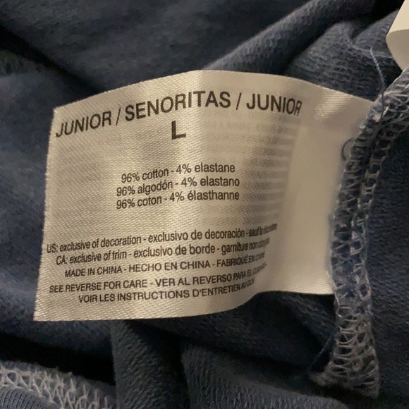 William Rast Blue Off-The-Shoulder Sweatshirt NWT - Picture 5 of 7